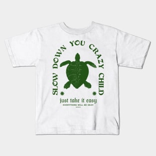 slow down retro print back Kids T-Shirt